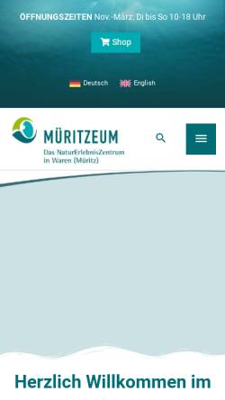Vorschau der mobilen Webseite www.mueritzeum.de, Müritzeum Waren (Müritz)