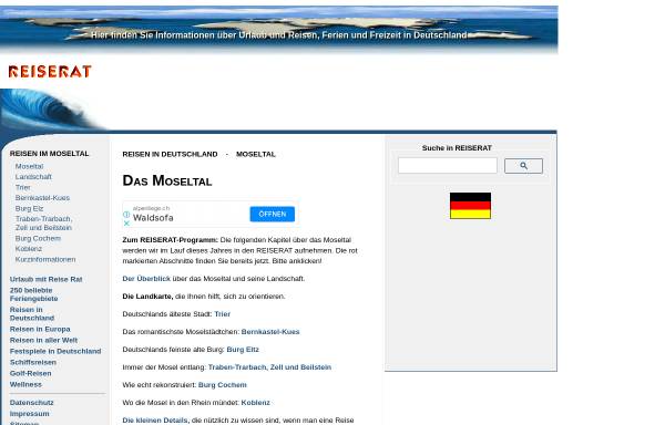 Vorschau von www.reiserat.de, Reisen in Deutschland - Moseltal