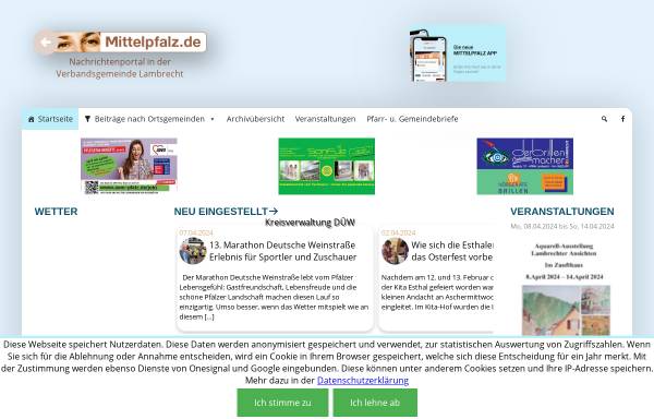 Vorschau von www.mittelpfalz.de, Nachrichten aus der Mittelpfalz