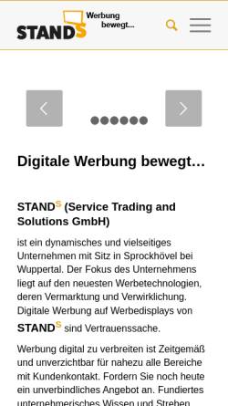 Vorschau der mobilen Webseite www.stands.de, Service Trading and Solutions