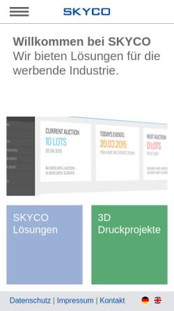 Vorschau der mobilen Webseite www.skyco.de, Skyco Vision