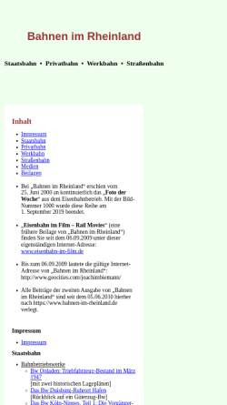 Vorschau der mobilen Webseite www.bahnen-im-rheinland.de, Bahnen im Rheinland