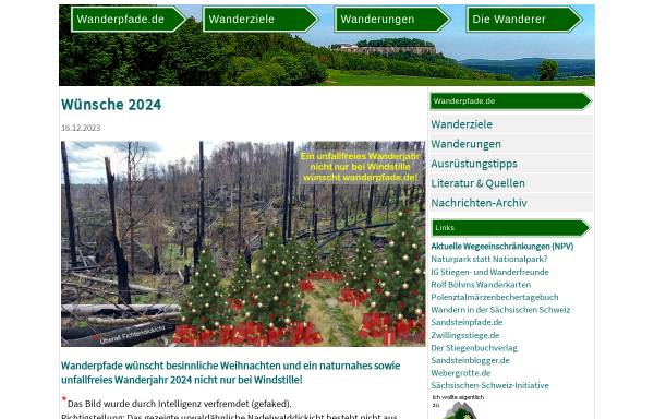 Vorschau von www.wanderpfade.de, Wanderpfade der Sächsischen Schweiz