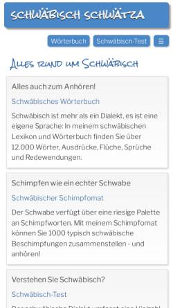 Vorschau der mobilen Webseite www.petermangold.de, Schwabissimo - die schwäbische Welt