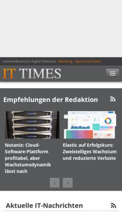 Vorschau der mobilen Webseite www.it-times.de, Internet@venture Gesellschaft für Neue Medien mbH