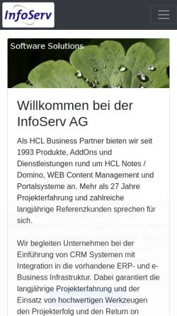 Vorschau der mobilen Webseite www.infoserv.de, InfoServ AG