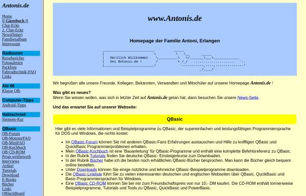 Vorschau von www.antonis.de, Antonis.de - Die ultimative QBasic Seite