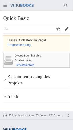 Vorschau der mobilen Webseite de.wikibooks.org, Quick Basic