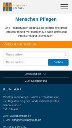 Vorschau der mobilen Webseite www.menschen-pflegen.de, Menschen pflegen