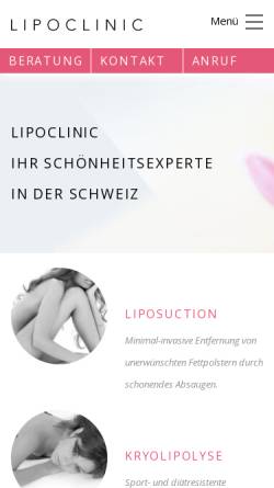 Vorschau der mobilen Webseite www.lipoclinic.ch, Lipoclinic Swiss