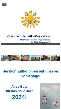 Vorschau der mobilen Webseite www.ggs-alt-merkstein.de, Grundschule Alt-Merkstein