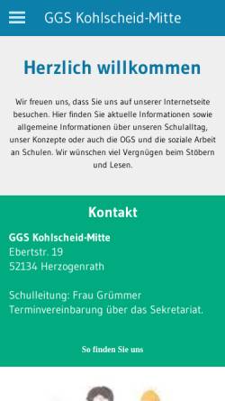 Vorschau der mobilen Webseite www.grundschule-kohlscheid.de, Grundschule Kohlscheid-Mitte