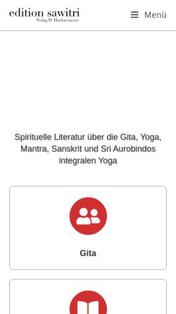Vorschau der mobilen Webseite edition-sawitri.de, Verlag W. Huchzermeyer - edition sawitri