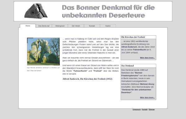 Vorschau von www.deserteur-denkmal.de, Das Bonner Deserteur Denkmal