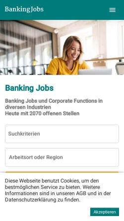 Vorschau der mobilen Webseite bankingjobs.ch, BankingJobs - Mc Dust AG