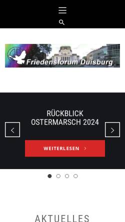 Vorschau der mobilen Webseite www.friedensforum-duisburg.de, Friedensforum Duisburg