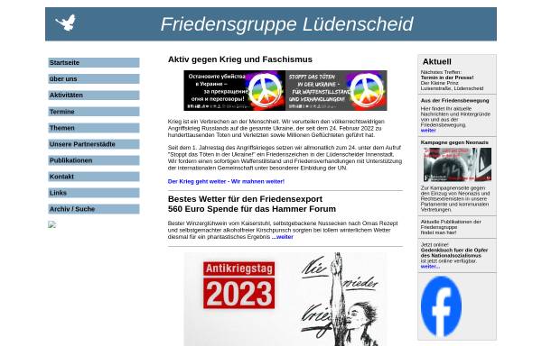 Vorschau von www.friedensgruppe-luedenscheid.de, Friedensgruppe Lüdenscheid