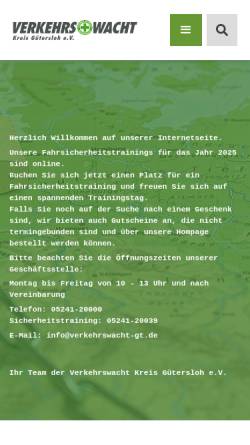 Vorschau der mobilen Webseite www.vwgt.de, Verkehrswacht Kreis Gütersloh e.V.
