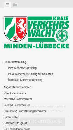 Vorschau der mobilen Webseite www.verkehrswacht-minden.de, Verkehrswacht Minden-Lübbecke e.V.