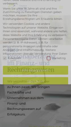 Vorschau der mobilen Webseite www.financecareer.de, Financecareer.de, Finance - Recruiting - Consulting GmbH & Co. OHG