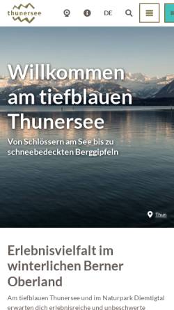 Vorschau der mobilen Webseite www.thunersee.ch, Thunersee Tourismus