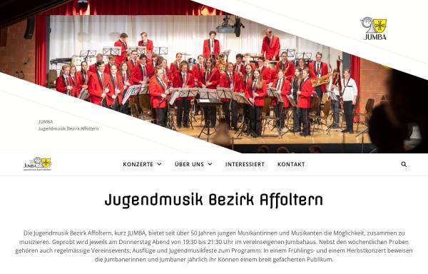 Vorschau von www.jumba.ch, Jugendmusik Bezirk Affoltern