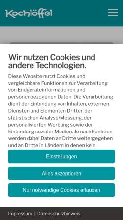 Vorschau der mobilen Webseite www.kochloeffel.de, Kochlöffel GmbH