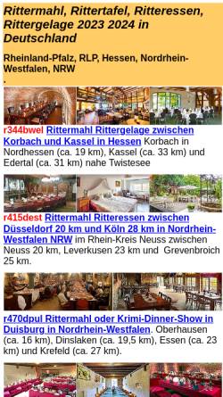 Vorschau der mobilen Webseite www.rittermahl.de, Rittermahl