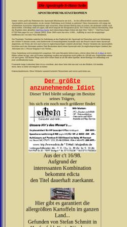 Vorschau der mobilen Webseite www.apostrophitis.de, Die Apostroph-S-Hass-Seite