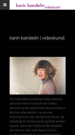 Vorschau der mobilen Webseite www.karin-bandelin.de, Karin Bandelin | Videokunst