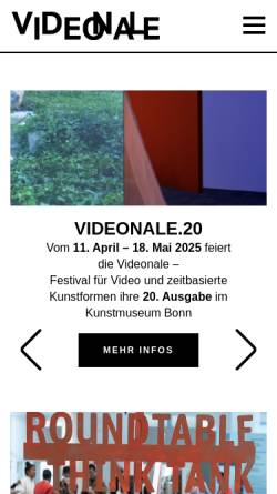Vorschau der mobilen Webseite www.videonale.org, Videonale im Kunstmuseum Bonn