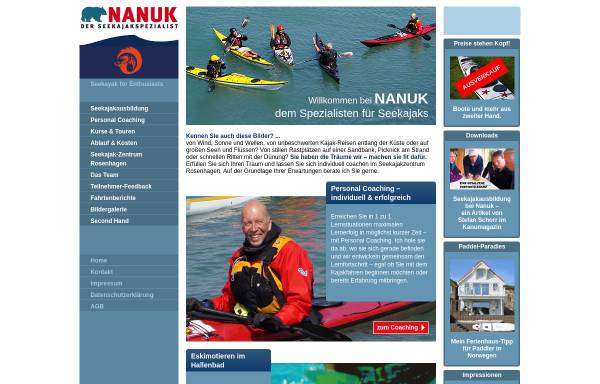 Vorschau von www.nanuk.de, Nanuk Seekajakschule