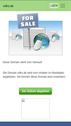 Vorschau der mobilen Webseite www.vdks.de, VDKS Verband Deutsche Kanuschulen e.V. -