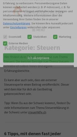Vorschau der mobilen Webseite www.steuermonitor.de, Steuermonitor