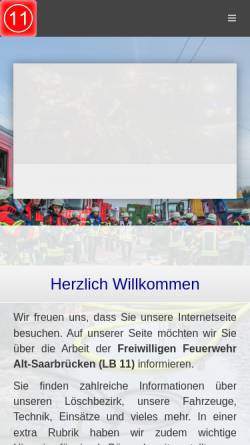 Vorschau der mobilen Webseite lb11.de, Freiwillige Feuerwehr Löschbezirk 11 Alt-Saarbrücken