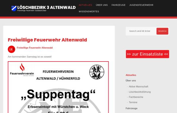 Vorschau von www.feuerwehr-altenwald.de, Freiwillige Feuerwehr Altenwald