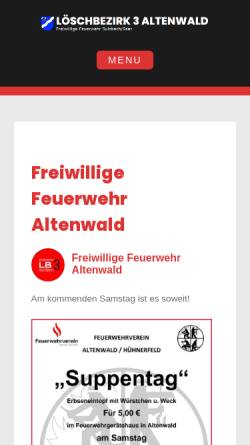 Vorschau der mobilen Webseite www.feuerwehr-altenwald.de, Freiwillige Feuerwehr Altenwald