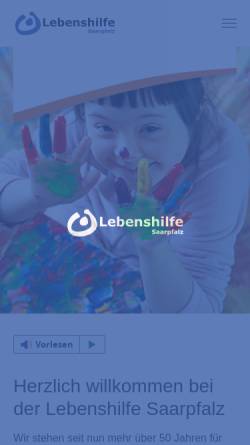 Vorschau der mobilen Webseite lh-saarpfalz.de, Lebenshilfe für Menschen mit geistiger Behinderung Saarpfalz e.V.
