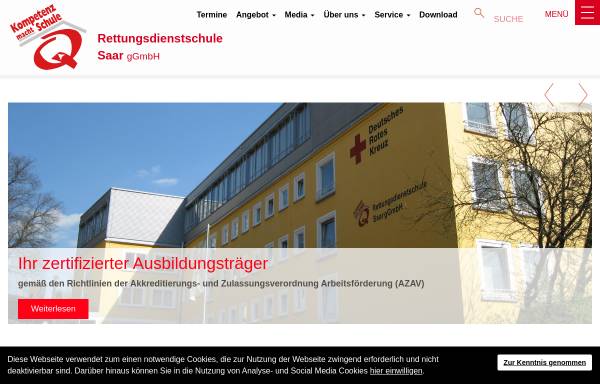 Vorschau von www.rdss.de, RDSS Rettungsdienstschule Saar gGmbH