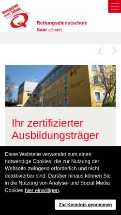 Vorschau der mobilen Webseite www.rdss.de, RDSS Rettungsdienstschule Saar gGmbH