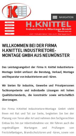Vorschau der mobilen Webseite www.knittel-industrietore.de, Helmut Knittel Industrietor-Montage GmbH