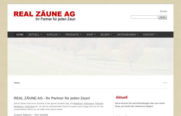 Vorschau von www.realzaeune.ch, Real Zäune AG
