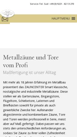 Vorschau der mobilen Webseite zauncenter.de, Zauncenter Smart GmbH