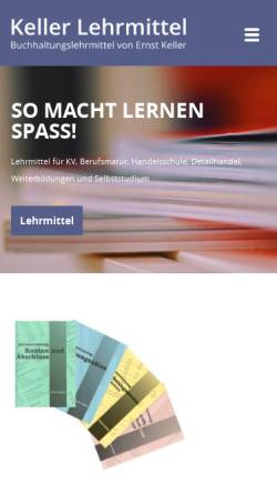 Vorschau der mobilen Webseite www.keller-lehrmittel.ch, Ernst Keller - Lehrmittel für das Rechnungswesen
