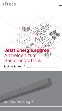 Vorschau der mobilen Webseite www.siteco.de, Siteco Beleuchtungstechnik GmbH