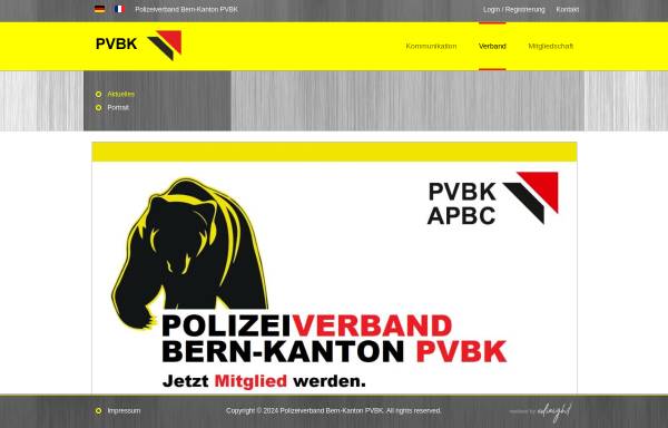 Vorschau von pvbk.ch, Polizeiverband Kanton Bern, offizielle Seite