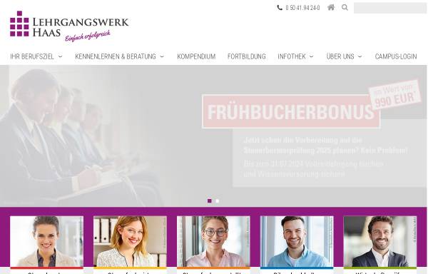 Vorschau von www.lwhaas.de, Akademie für Steuerrecht und Wirtschaftsprüfung - Lehrgangswerk Haas