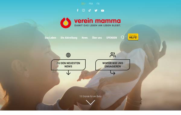 Vorschau von www.mamma.ch, Schweizerische Hilfe für Mutter und Kind