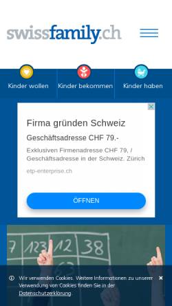 Vorschau der mobilen Webseite www.swissfamily.ch, Swissfamily