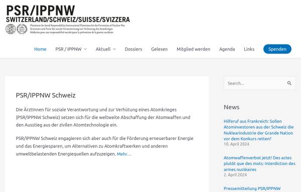 Vorschau von www.ippnw.ch, PSR/IPPNW - Schweizer Sektion der atomkritischen Ärzteorganisation